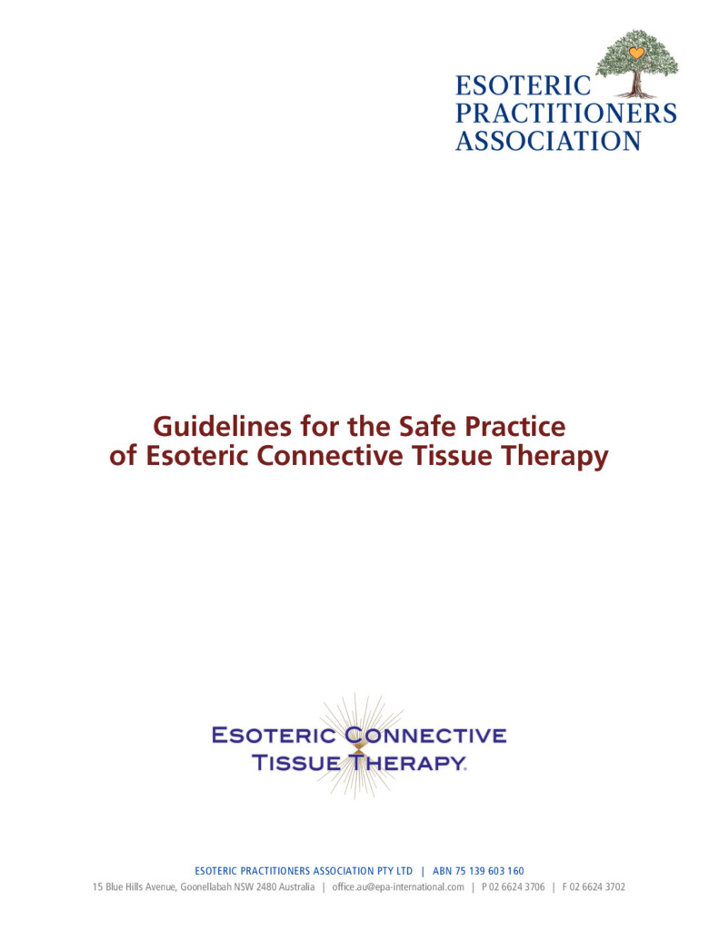 Guidelines for the Safe Practice of Esoteric Connective Tissue Therapy – Australia