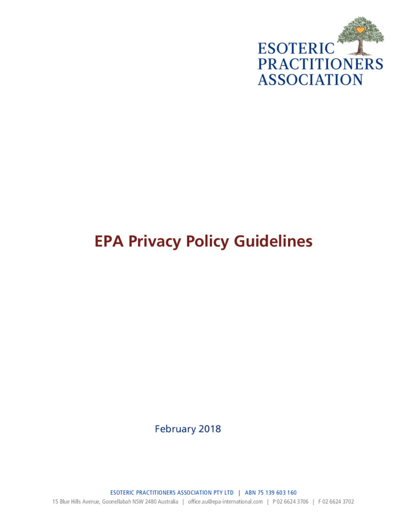 Privacy Policy Guidelines – Australia