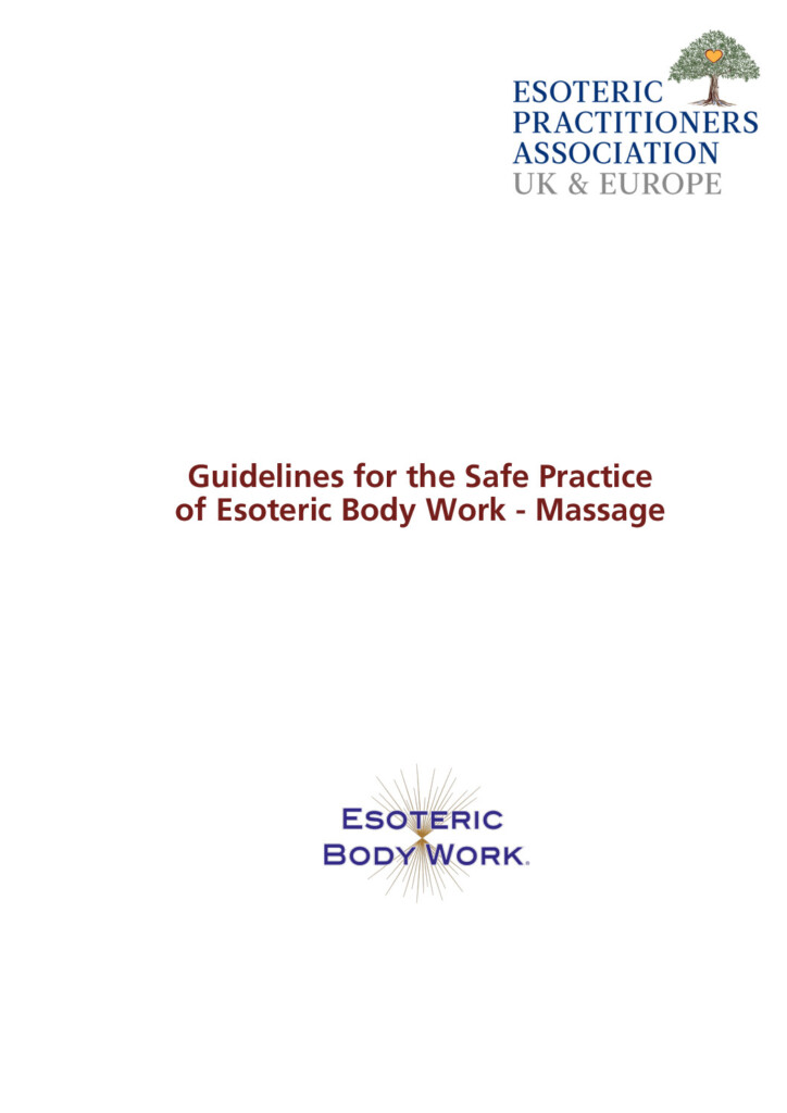 EPA UK/EU Safe Practice of Esoteric Massage