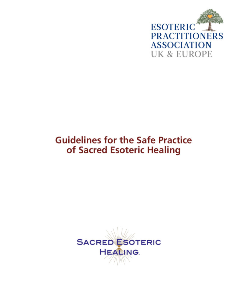 EPA UK/EU Safe Practice of Sacred Esoteric Healing